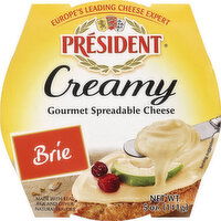 President Cheese, Gourmet Spreadable, Creamy, Brie - 5 Ounce 