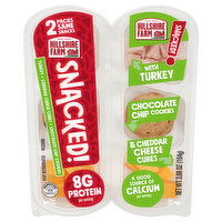 Hillshire Farm Snacks, Turkey, Cheddar Cheese Cubes, Chocolate Chip Cookies, 2 Packs - 2 Each 