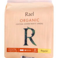 Rael Panty Liners, Cotton Cover, Organic, Ultra Thin, Regular - 20 Each 