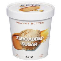 Keto Pint Ice Cream, Zero Added Sugar, Peanut Butter - 1 Pint 