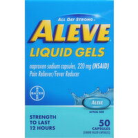 Aleve Pain Reliever/Fever Reducer, 220 mg, Liquid Gels, Capsules - 50 Each 