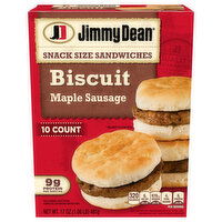 Jimmy Dean Sandwiches, Maple Sausage, Biscuit, Snack Size - 10 Each 