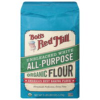 Bob's Red Mill Flour, Organic, All-Purpose, Unbleached White - 5 Pound 