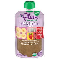 Plum Organics® Mighty Builder Fruit & Veggie Blend Banana, Wht Bean, Strawberry + Chia 4oz Pch