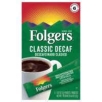 Folgers Coffee, Instant, Classic Decaf - 6 Each 