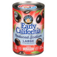 Early California Olives, Pitted Ripe, Reduced Sodium, Large