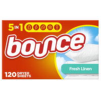 Bounce Fabric Softener Sheets, Fresh Linen Scent - 120 Each 