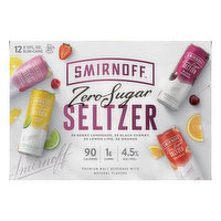 Smirnoff Hard Seltzer, Zero Sugar, Assorted - 12 Each 