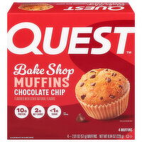 Quest Muffins, Chocolate Chip, Bake Shop - 4 Each 