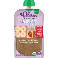 Plum Organics® Tots Fruit & Veggie Blend Banana, White Bean, Strawberry + Chia 4oz Pouch