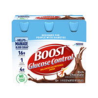 Boost Nutritional Drink, Balanced, Rich Chocolate, Glucose Control - 6 Each 