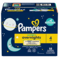 Pampers Diapers, Overnights, 4 (22-37 lb), Super Pack