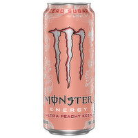 Monster Energy Drink, Zero Sugar, Ultra Peachy Keen - 16 Fluid ounce 