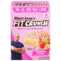 FitCrunch Baked Bar, Strawberry Strudel, High Protein - 5 Each 