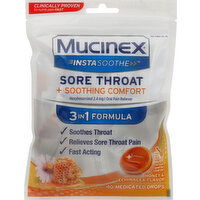 Mucinex Sore Throat + Soothing Comfort, Medicated Drops, Honey & Echinacea Flavor - 40 Each 