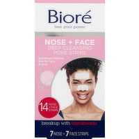 Biore Pore Strips, Nose + Face, Deep Cleansing - 14 Each 