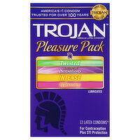 Trojan Condoms, Latex, Lubricated, Pleasure Pack