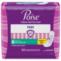 Poise Pads, Light, Regular - 30 Each 