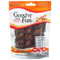 Good 'n' Fun Dog Snack, Triple Flavor, Crunchy Spirals, 3 Pack