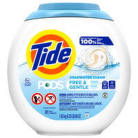 Tide Detergent, Free & Gentle, Coldwater Clean, Pacs