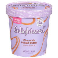 Enlightened Ice Cream, French, Chocolate Peanut Butter - 16 Fluid ounce 