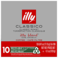 Illy Coffee, 100% Arabica, Classic Roast, Classico, K-Cup Pods - 10 Each 