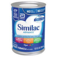 Similac Infant Formula with Iron, Milk-Based, OptiGro, 0-12 Months - 13 Fluid ounce 