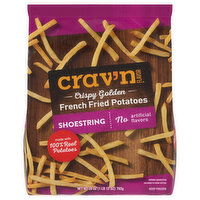 Crav'n Flavor French Fried Potatoes, Shoestring, Crispy Golden - 28 Ounce 