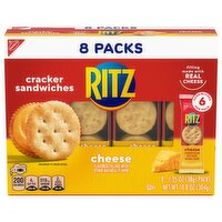 RITZ Cheese Sandwich Crackers, Lunch Snacks, 8 Snack Packs (6 Crackers Per Pack)