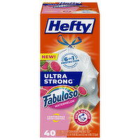 Hefty Bags, Drawstring, Kitchen, Fabuloso Watermelon, Tall, 13 Gallon - 40 Each