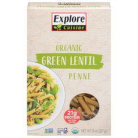 Explore Cuisine Penne, Organic, Green Lentil - 8 Ounce 