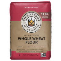 King Arthur Baking Company Whole Wheat Flour, 100% Whole Grain - 5 Pound 