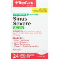 TopCare Sinus Severe, Daytime, Caplets - 24 Each 