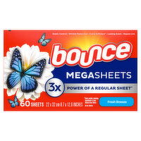 Bounce Mega Dryer Sheets, Fresh Breeze - 60 Each 