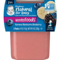 Gerber Wonder Foods, Natural for Baby, Banana Blackberry Blueberry, 2 Pack - 2 Each 