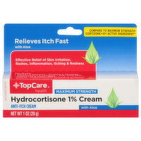 TopCare Hydrocortisone 1% Cream, with Aloe, Maximum Strength - 1 Ounce 