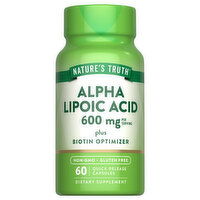 Nature's Truth Alpha Lipoic Acid, Plus Biotin Optimizer, 600 mg, Quick Release Capsules - 60 Each 