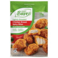 Just Bare Chicken Breast Bites, Spicy, Lightly Breaded - 24 Ounce 