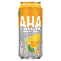 AHA Sparkling Water, Citrus + Green Tea, Caffeinated - 16 Fluid ounce 