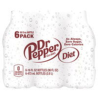 Dr Pepper Soda, Diet, 6 Pack