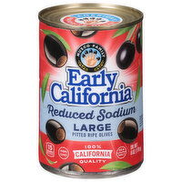 Early California Olives, Ripe, Pitted, Reduced Sodium, Large - 6 Ounce 