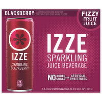 Izze Juice Beverage, Sparkling, Blackberry - 6 Each 