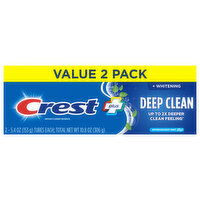 Crest Toothpaste, Fluoride, Anticavity, Effervescent Mint, Deep Clean, Value 2 Pack - 2 Each 