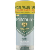 Mitchum Antiperspirant & Deodorant, Gel, Special Value, Men, Unscented, Twin Pack