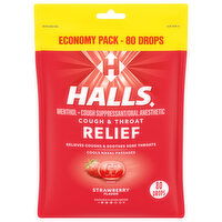 HALLS Relief Strawberry Cough Drops, Economy Pack, 80 Drops - 8.75 Ounce 