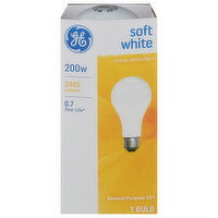 GE Light Bulb, Soft White, 200 Watts - 1 Each 