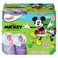 Yoplait Yogurt, Low Fat, Cotton Candy/Wild Berry, Disney Mickey and Friends - 8 Each 