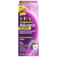 Allegra Allergy, Children's, Non-Drowsy, Liquid, Grape Flavor - 4 Fluid ounce 