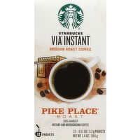 Starbucks Coffee, 100% Arabica, Instant and Microground, Medium Roast, Pike Place Roast, Packets - 12 Each 