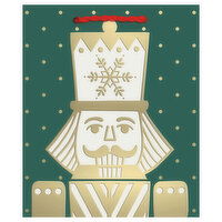 Hallmark 6.5" Small Holiday Gift Bag (Gold Nutcracker on Green) - 1 Each 